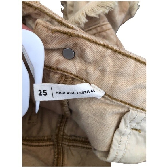 PacSun High Rise Festival Tie Dye Denim Shorts Size 25 Frayed Hem Boho Y2K - Picture 11 of 11